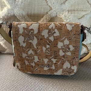 Obag Cork Folder Over Sage Crossbody